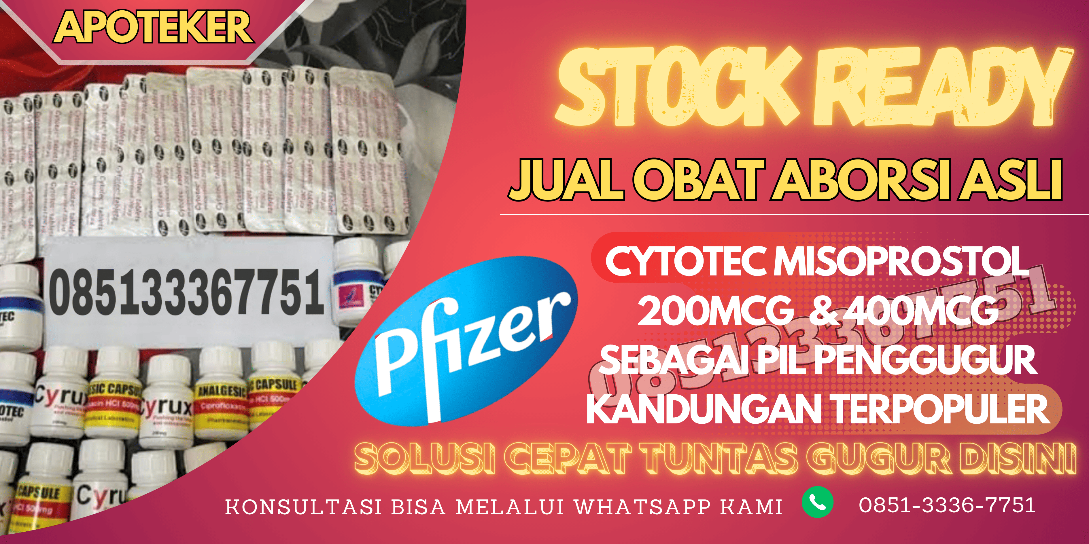 Apotik Jual Obat Aborsi Aman Cytotec Asli Misoprostol 200mcg ( COD ) Solo 0851-3336-7751 Obat Penggugur Kandungan Di Solo